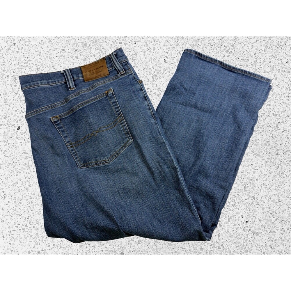 Lucky Brand 181 Relaxed Straight Jeans Mens 48x30 Dark Wash Blue Denim